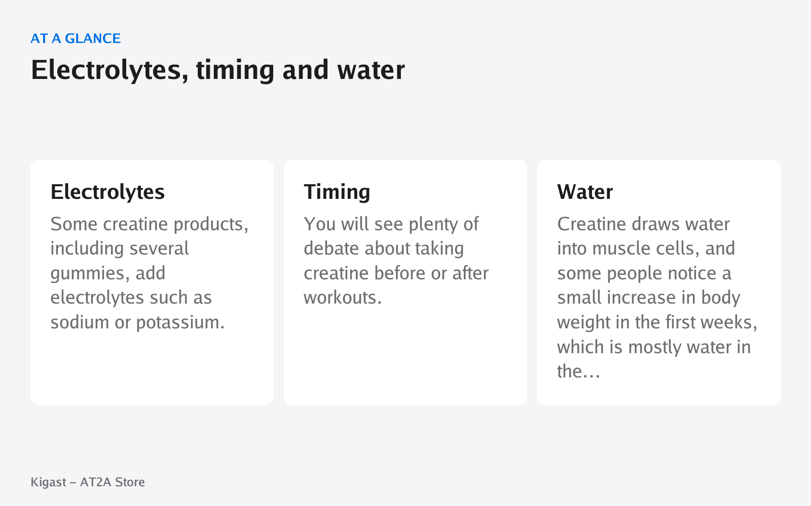 Infographic: Electrolytes, timing and water, covering Electrolytes, Timing, Water