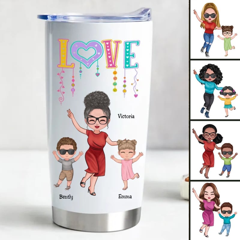 20oz Customized Family Love Stainless Steel Tumbler - Insulated Drinkware
